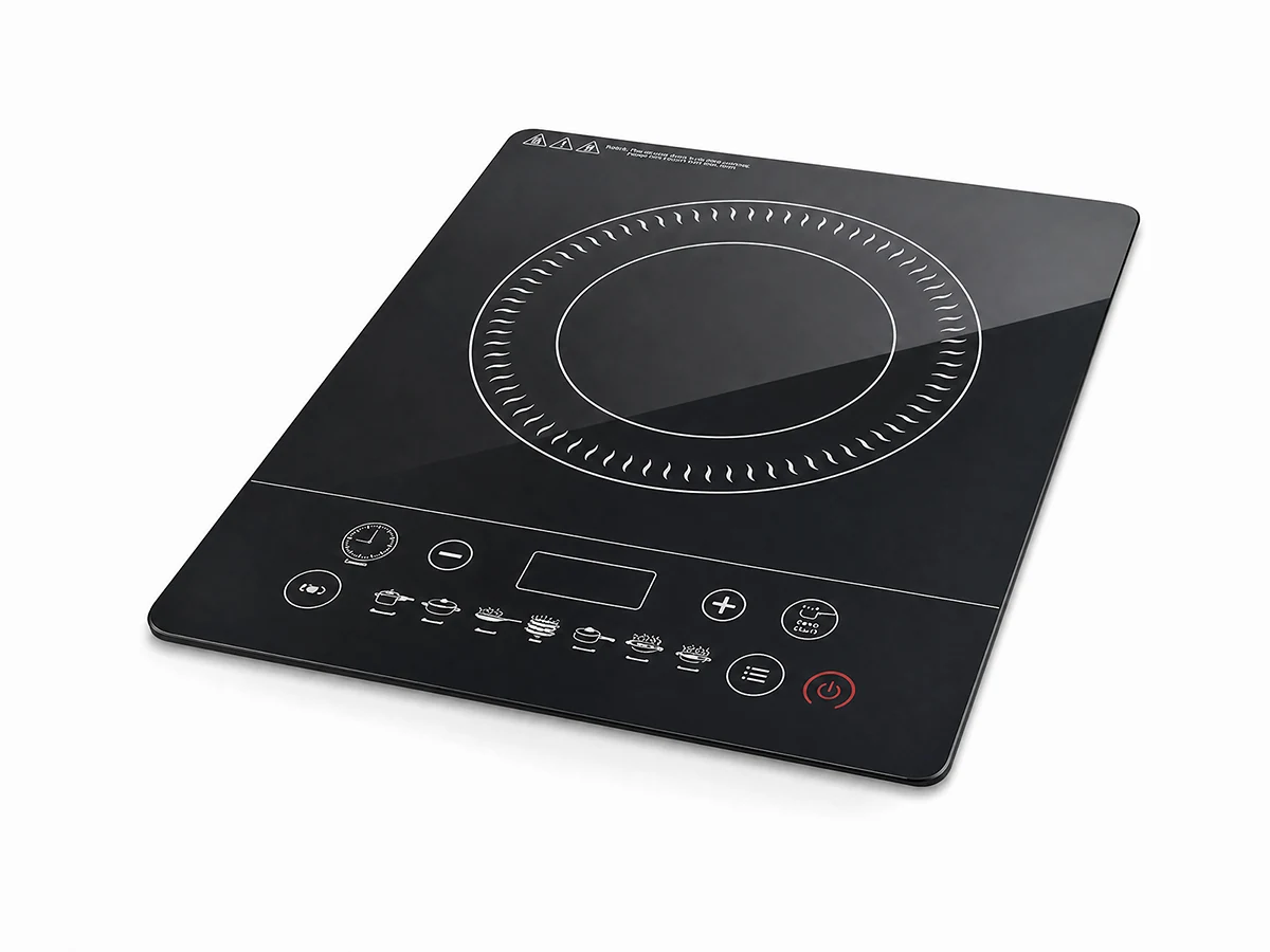 Black glass-ceramic panel for a radiant cooktop
