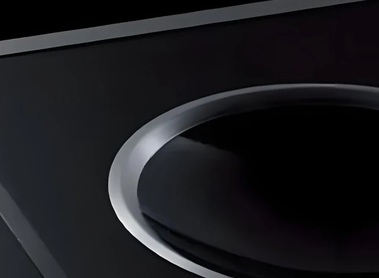 Concave bowl profile on heat resistant glass-ceramic cooktop panel