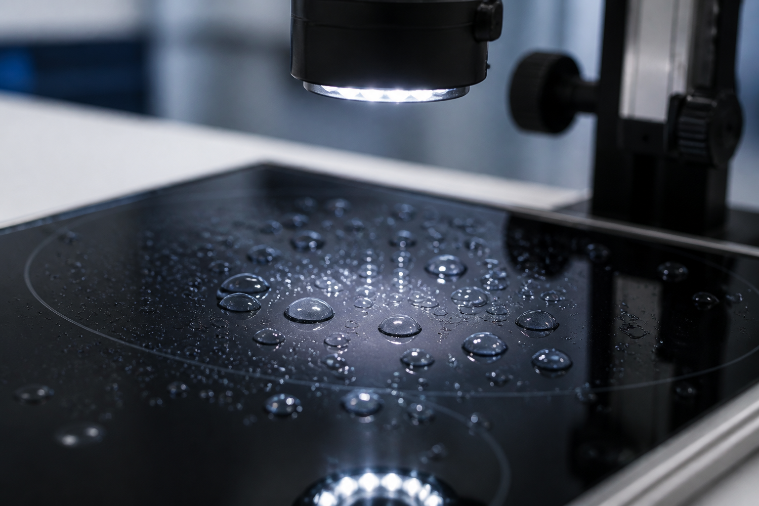 Water-beading and optical inspection on coated glass-ceramic