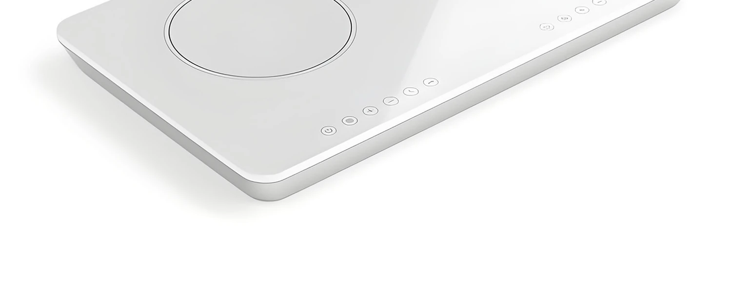 porcelain white glass ceramic cooker plate edge finish and front print keep-out