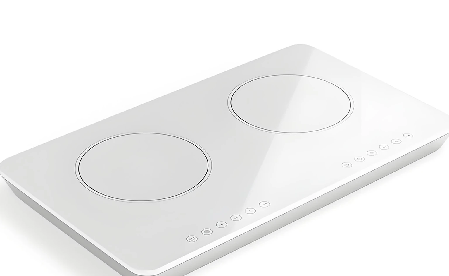 porcelain white glass ceramic cooker plate geometry and zone outline