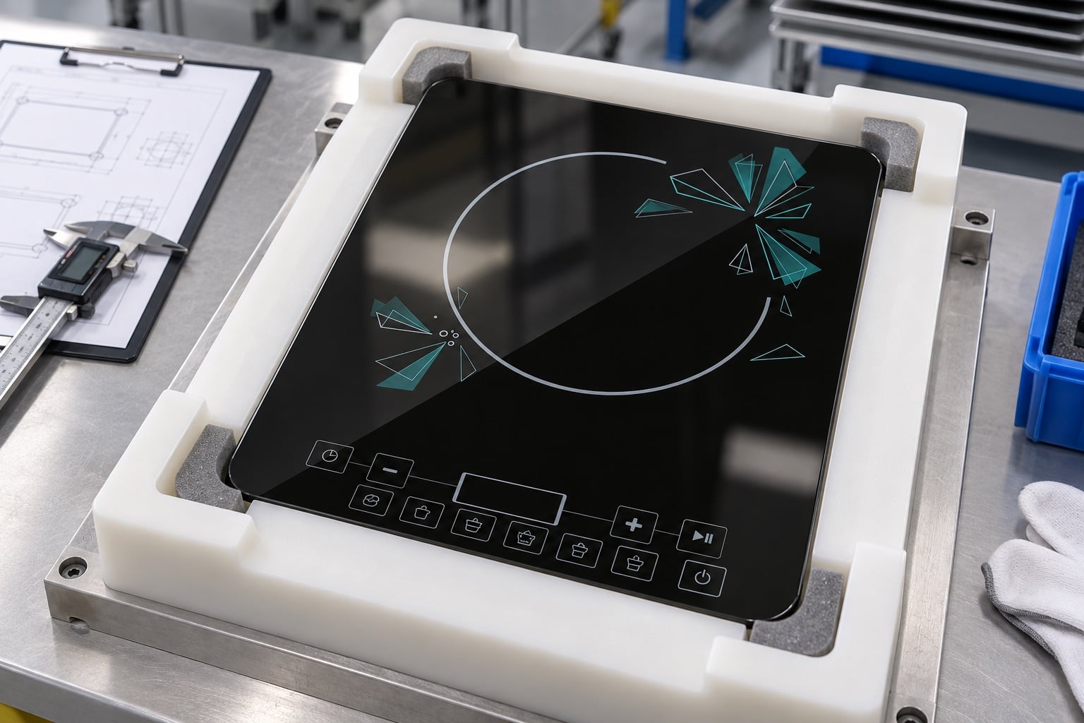 Black Ceramic Glass Corner Radius Requirements for OEM Drawings — verification setup