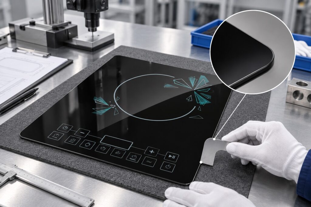 Black Ceramic Glass Corner Radius Requirements for OEM Drawings — featured engineering scene