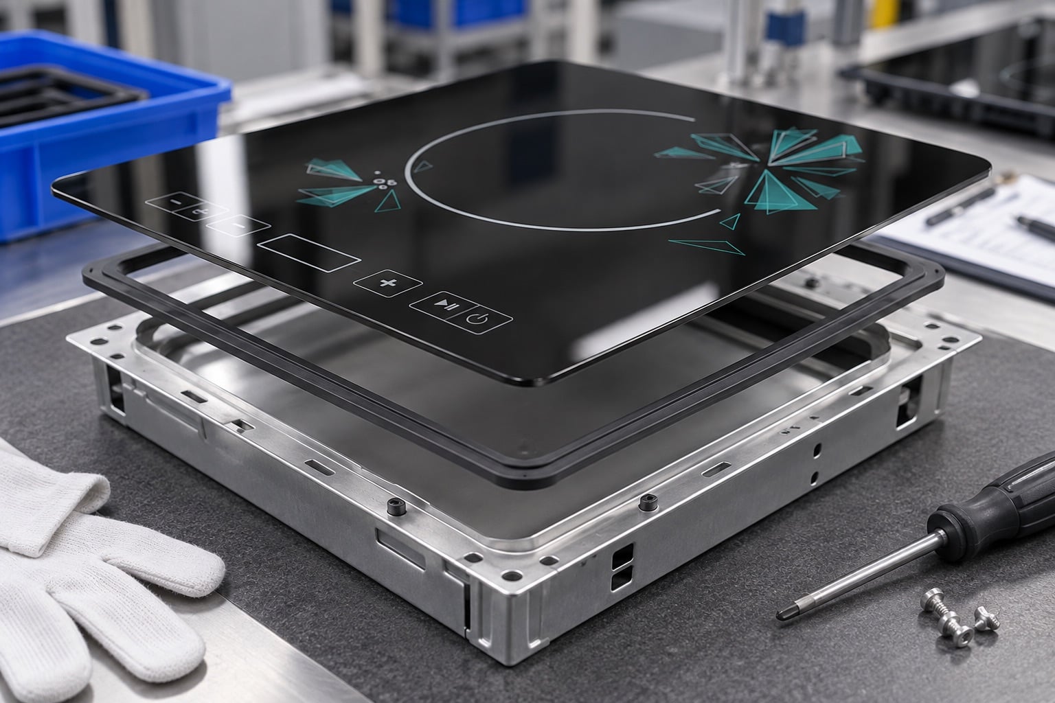 Designing the Sealing Interface Around Black Ceramic Glass — verification setup