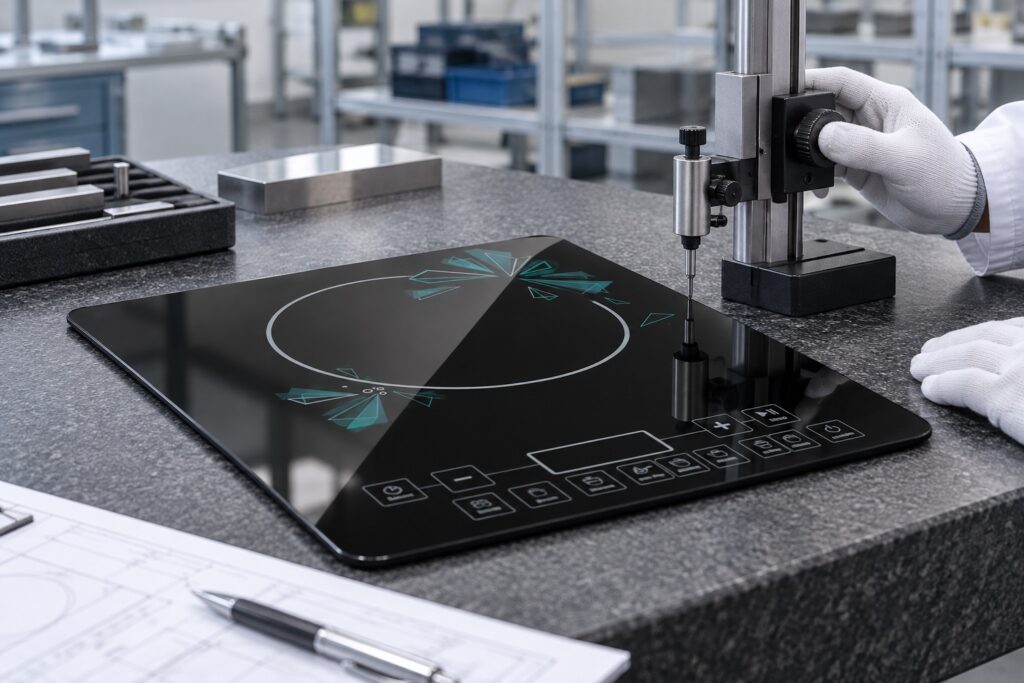 Black Ceramic Glass Flatness Tolerance: Measurement Methods and Acceptance Limits — featured engineering scene