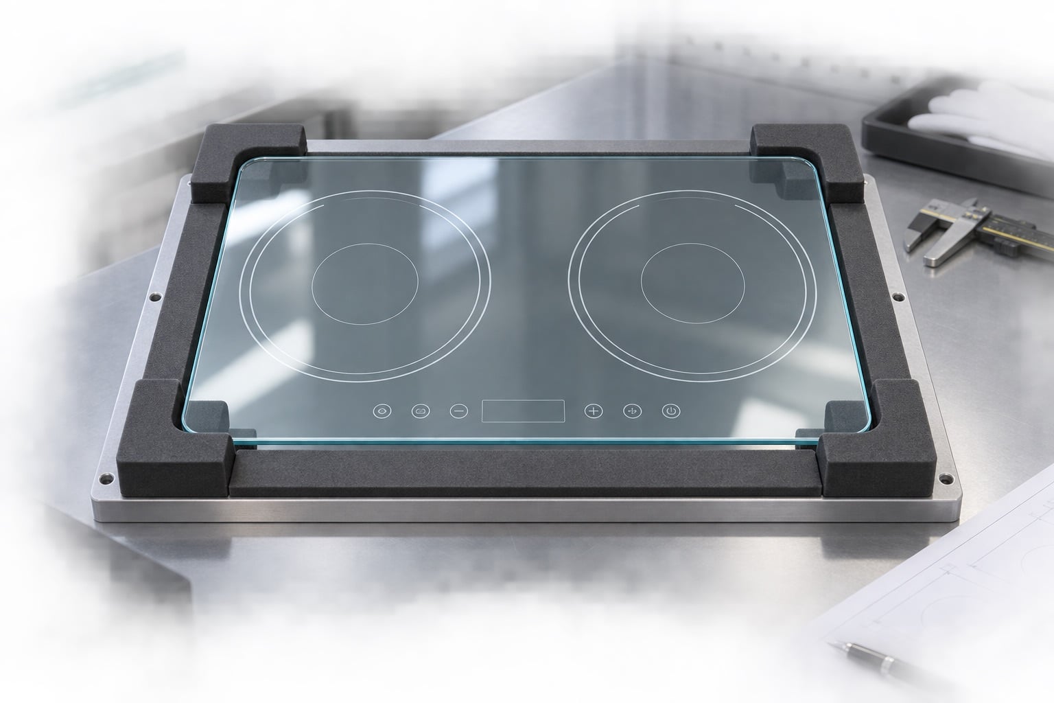 Transparent Ceramic Glass Corner Radius Requirements for OEM Drawings — verification setup