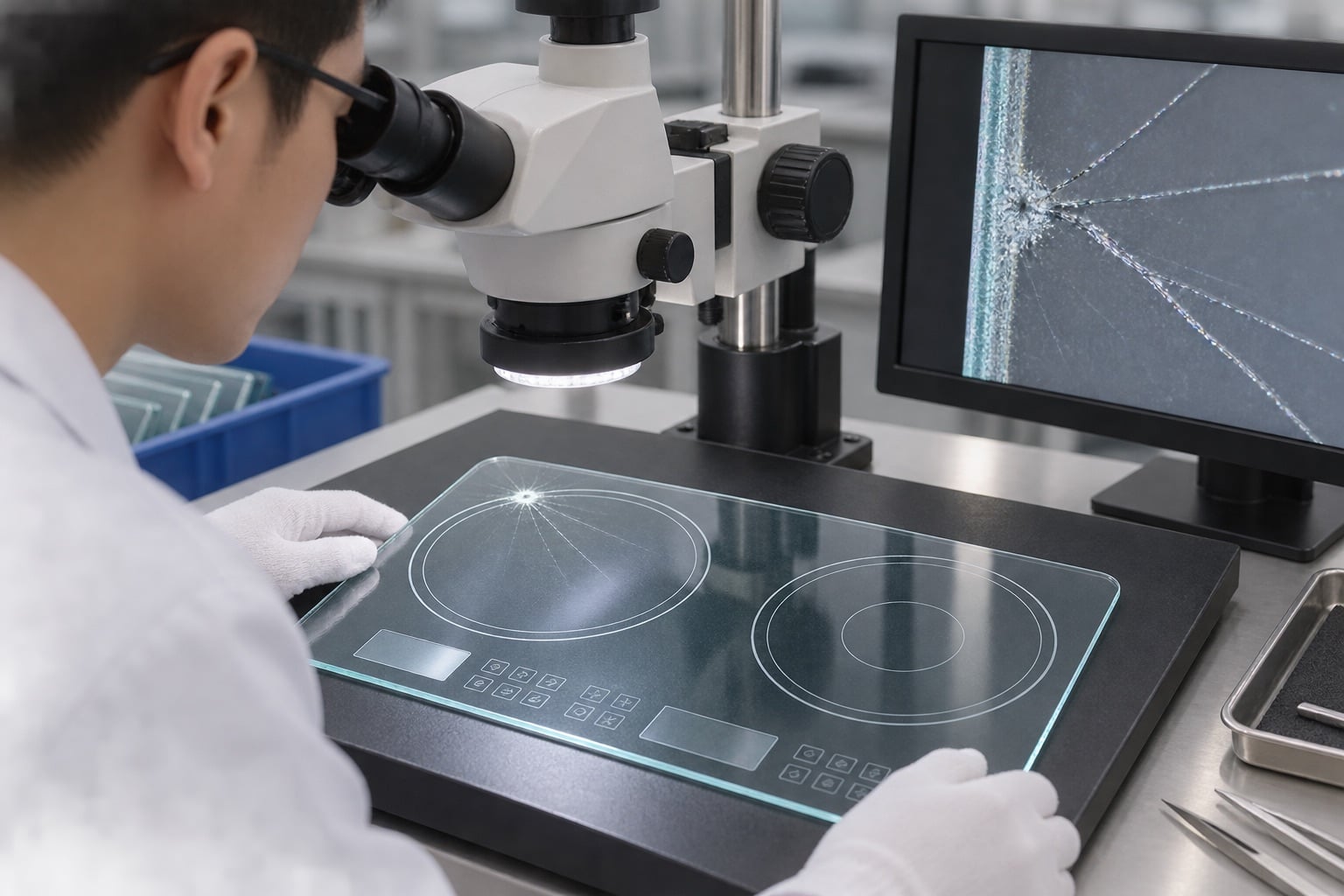 Transparent Ceramic Glass Failure Analysis: Cracks, Chipping, Warping, and Discoloration — engineering inspection