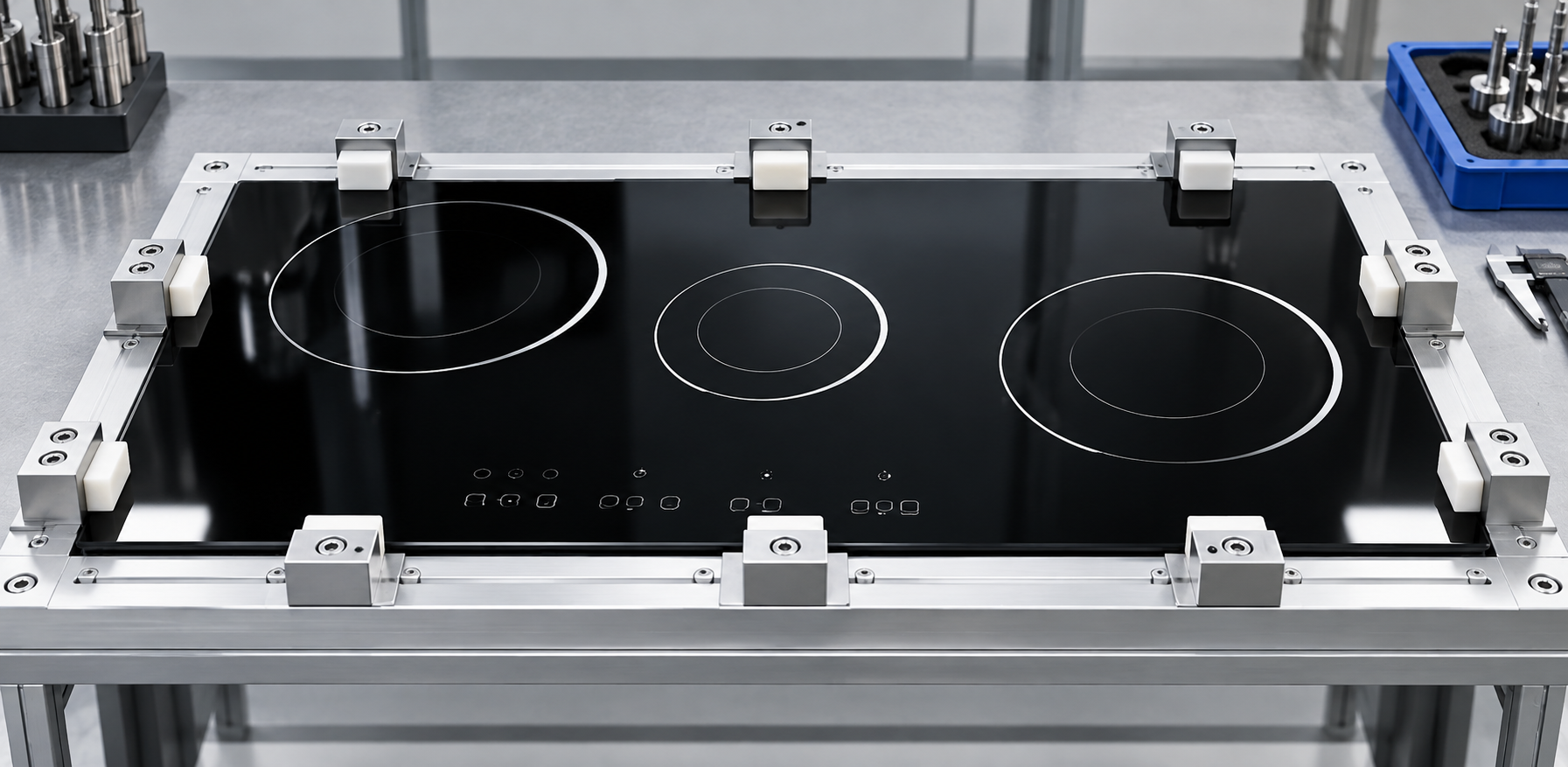glass ceramic cooktop panel mounting clearance design inspection setup