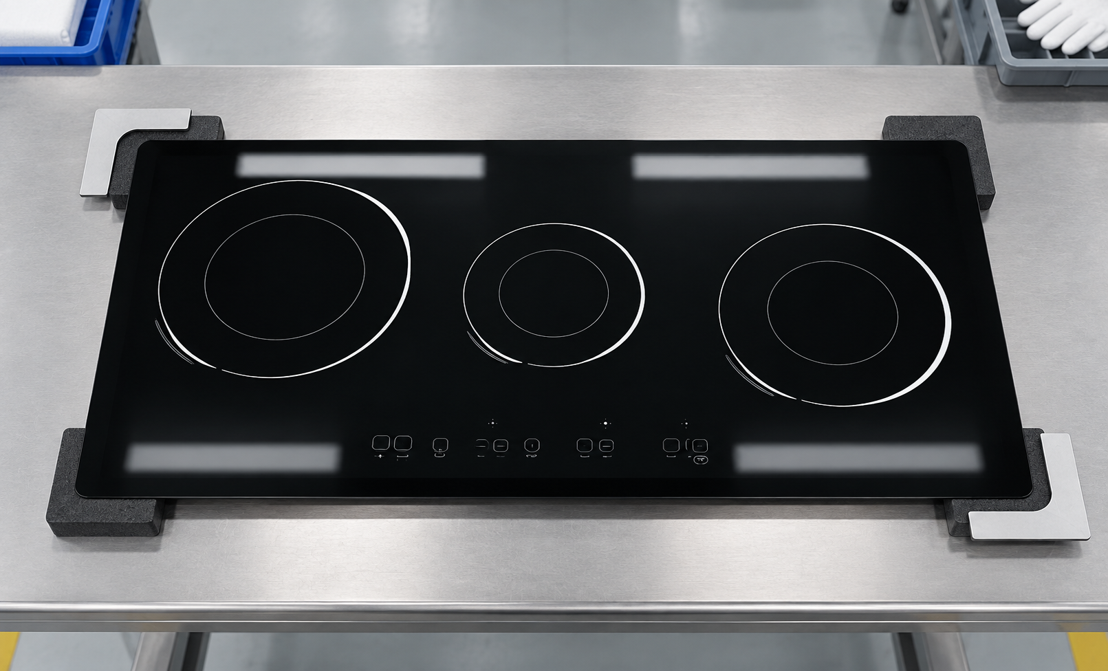 glass ceramic cooktop panel corner radius specification inspection setup