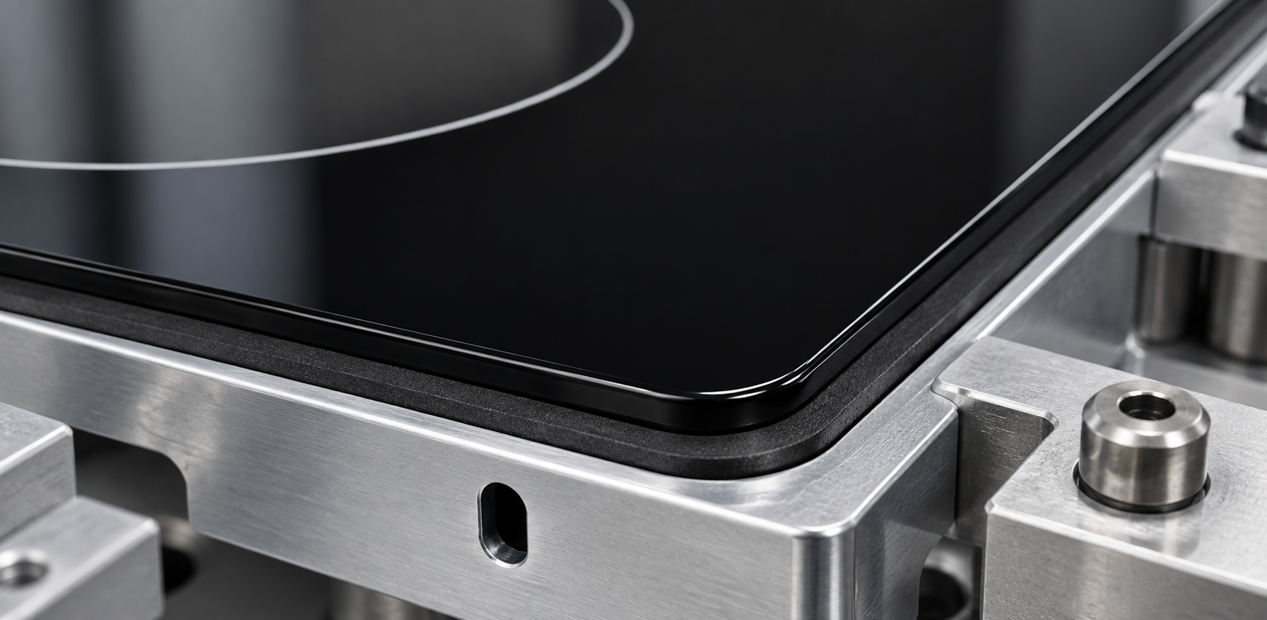 glass ceramic cooktop panel sealing interface design detail
