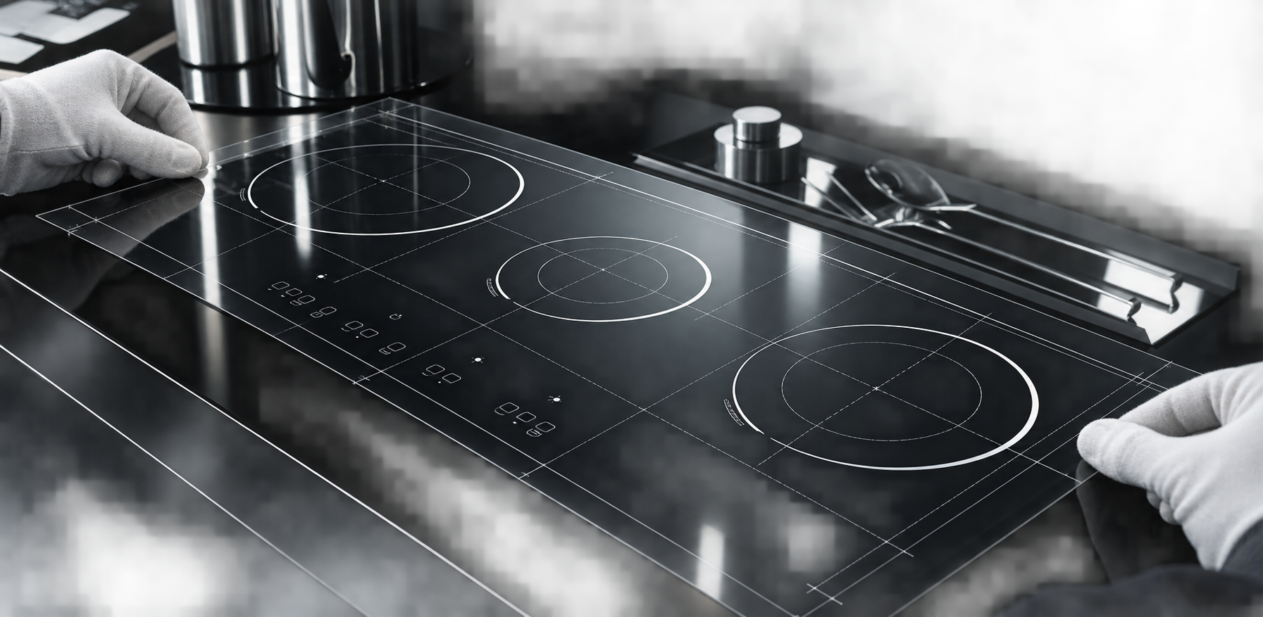 glass ceramic cooktop panel drawing revision control detail