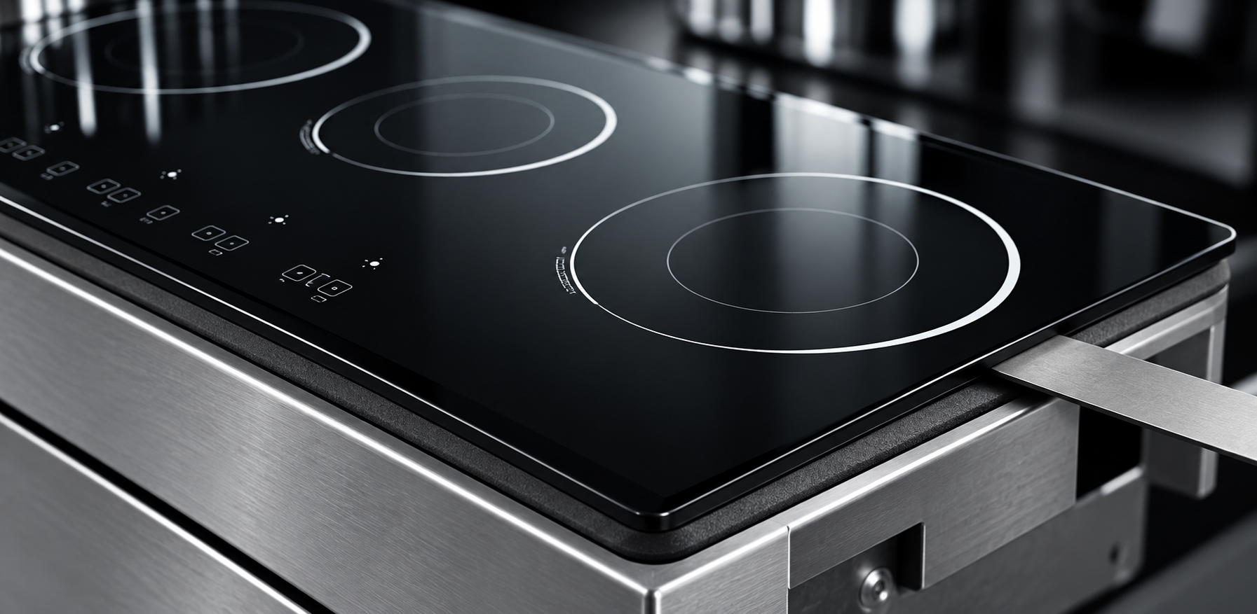 induction cooker glass mounting clearance design detail