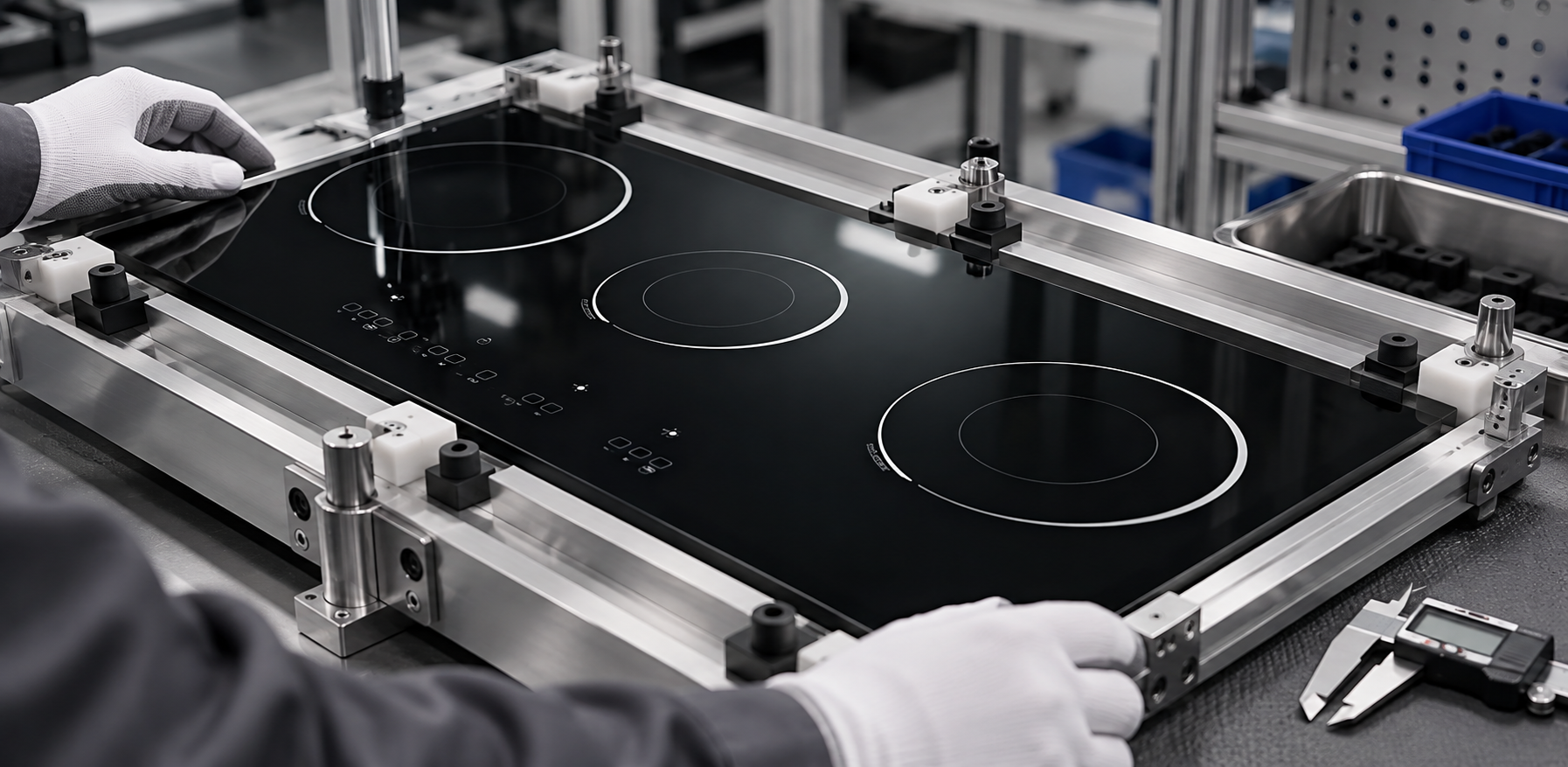 induction cooker glass mounting clearance design validation setup