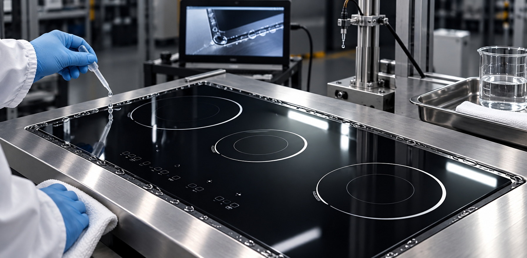 induction cooker glass sealing interface design validation