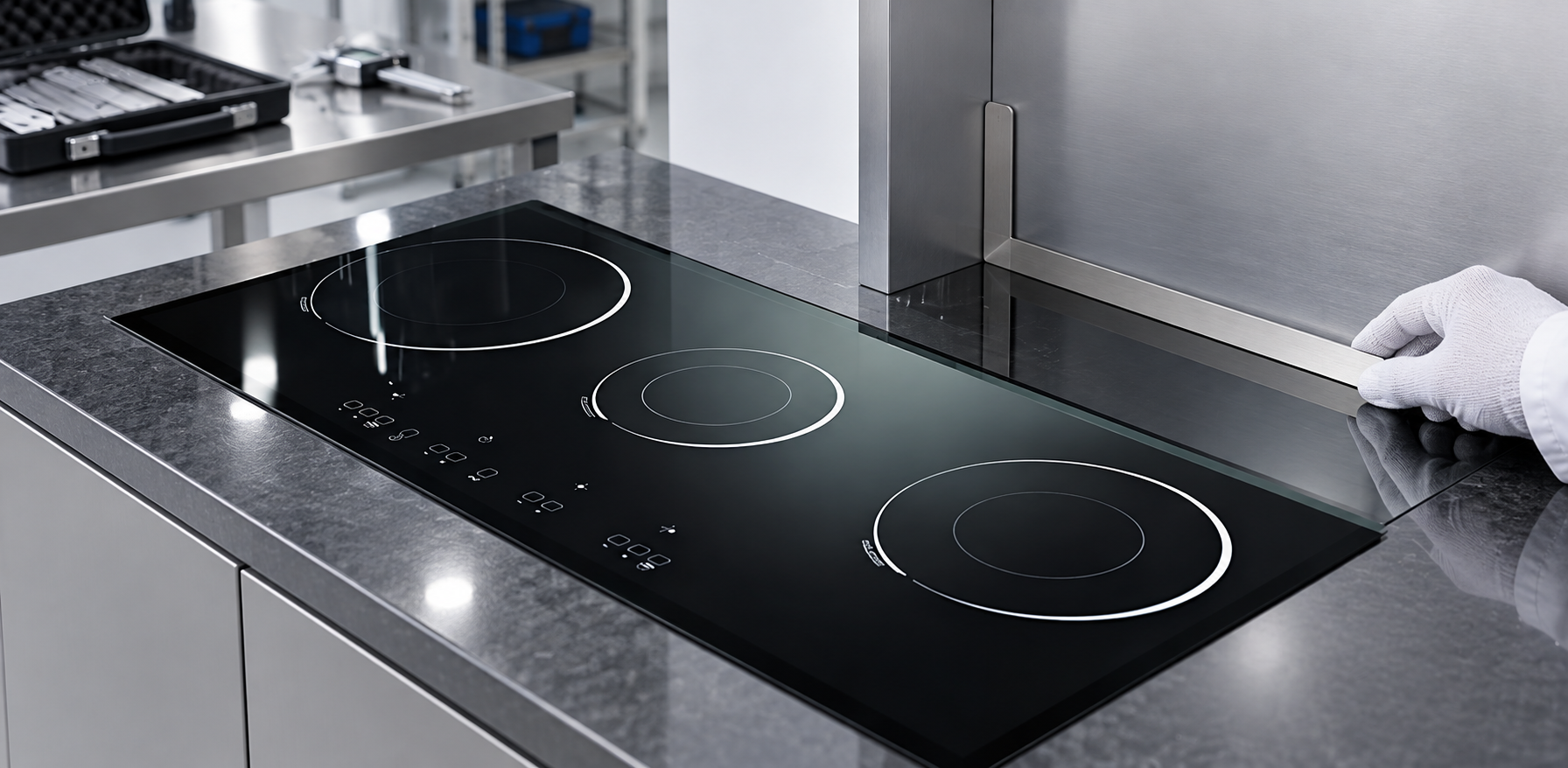 infrared cooker glass mounting clearance design detail