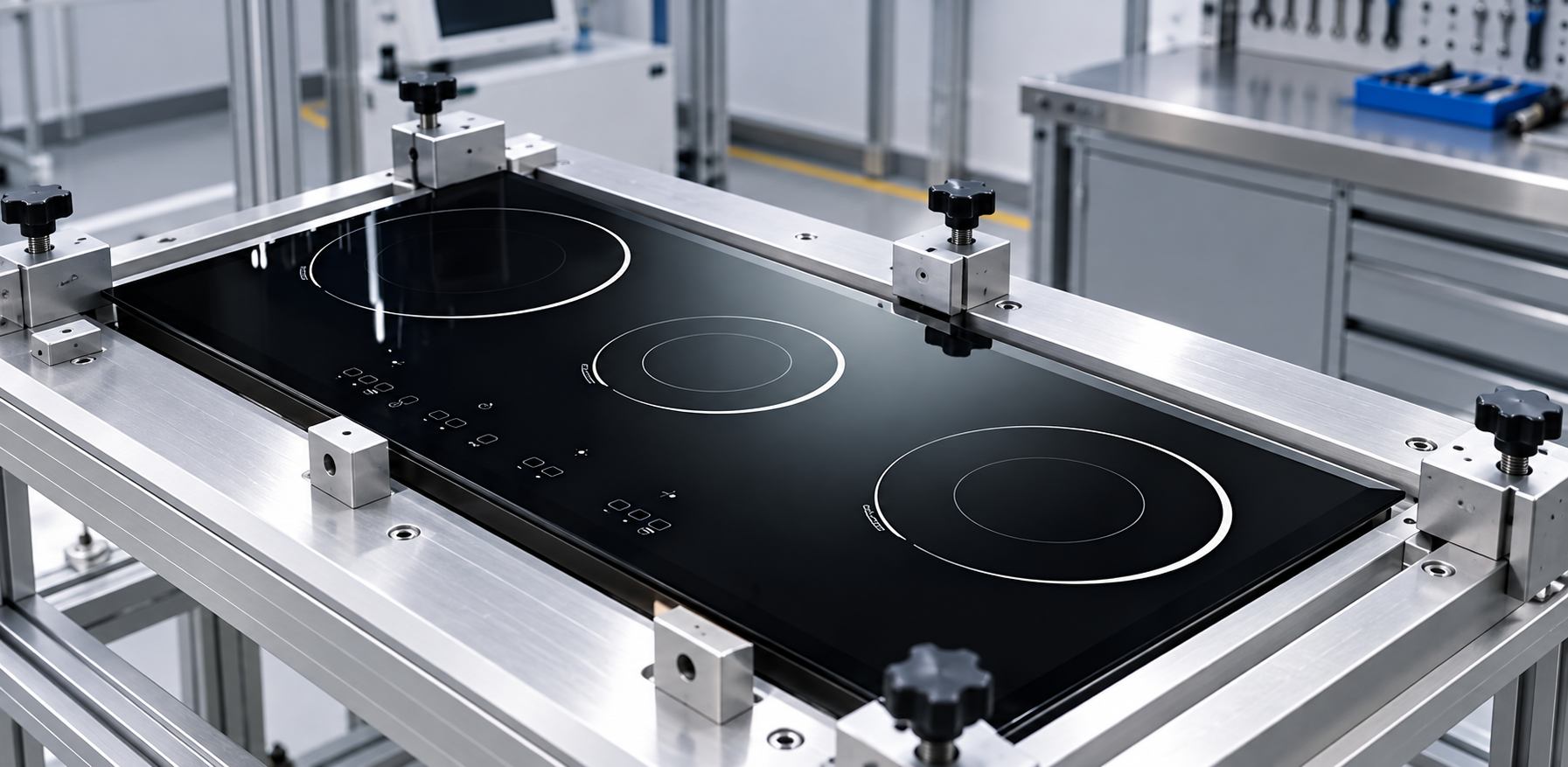 infrared cooker glass mounting clearance design validation setup