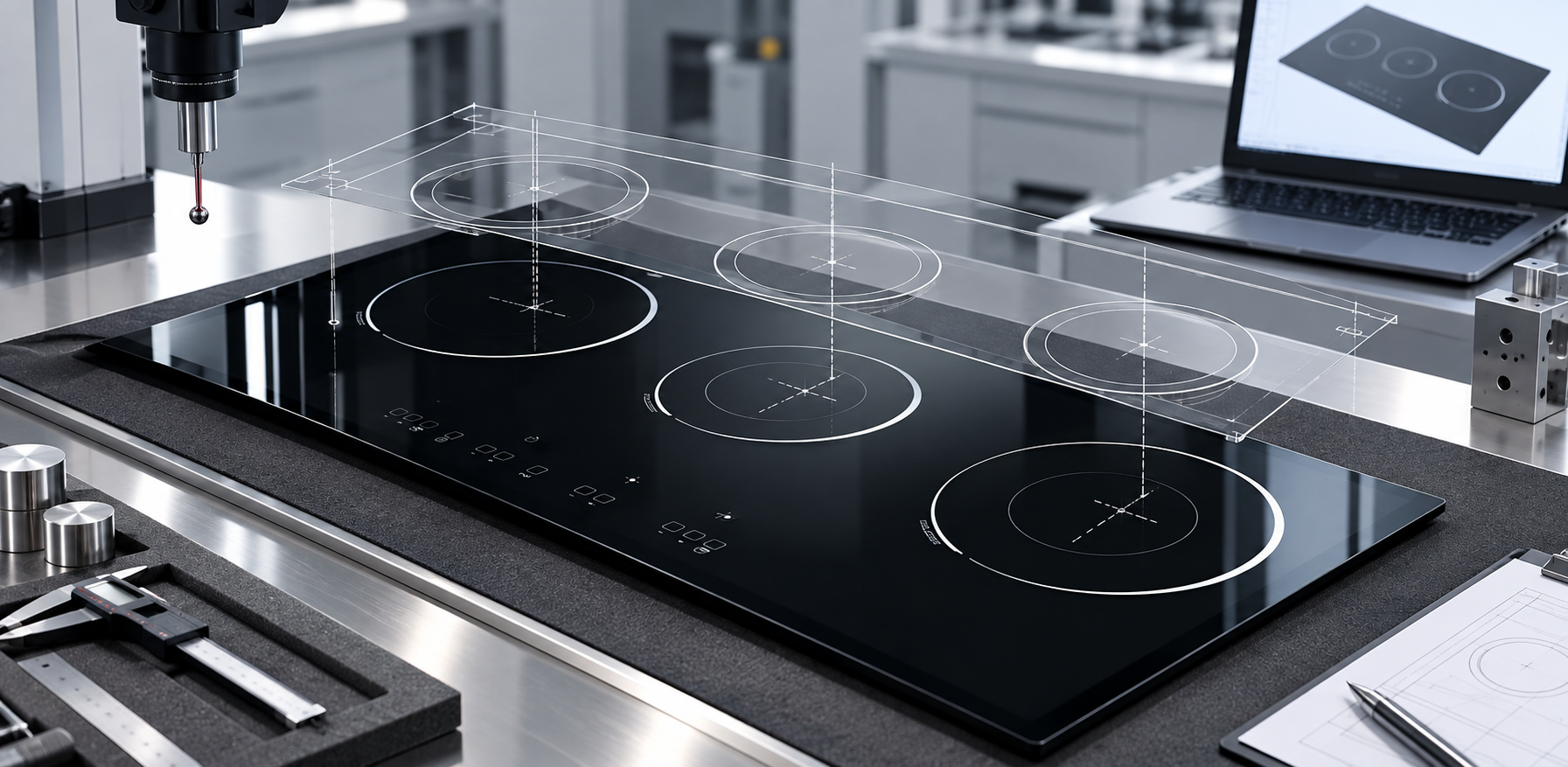 infrared cooker glass sealing interface design detail