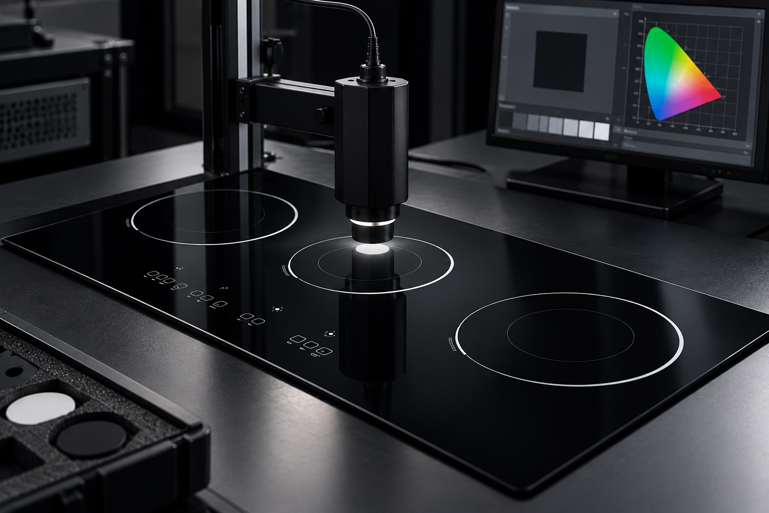 glass ceramic cooktop panel optical inspection process