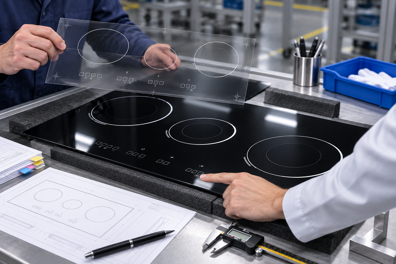 glass ceramic cooktop panel drawing revision control detail