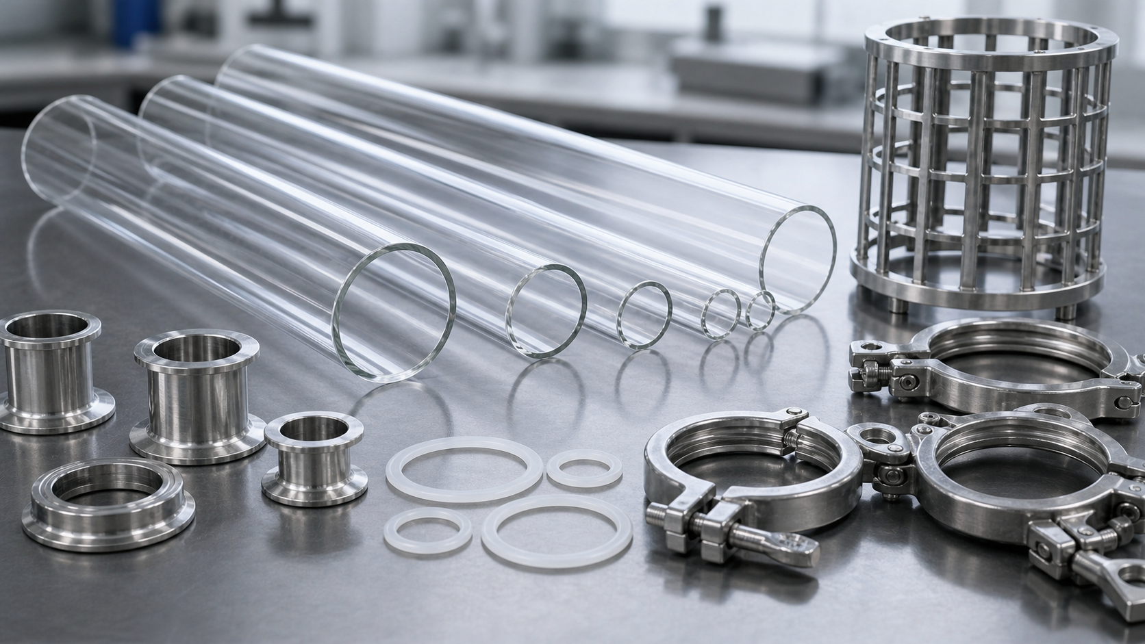 Kanger borosilicate sight glass tube and sanitary fittings