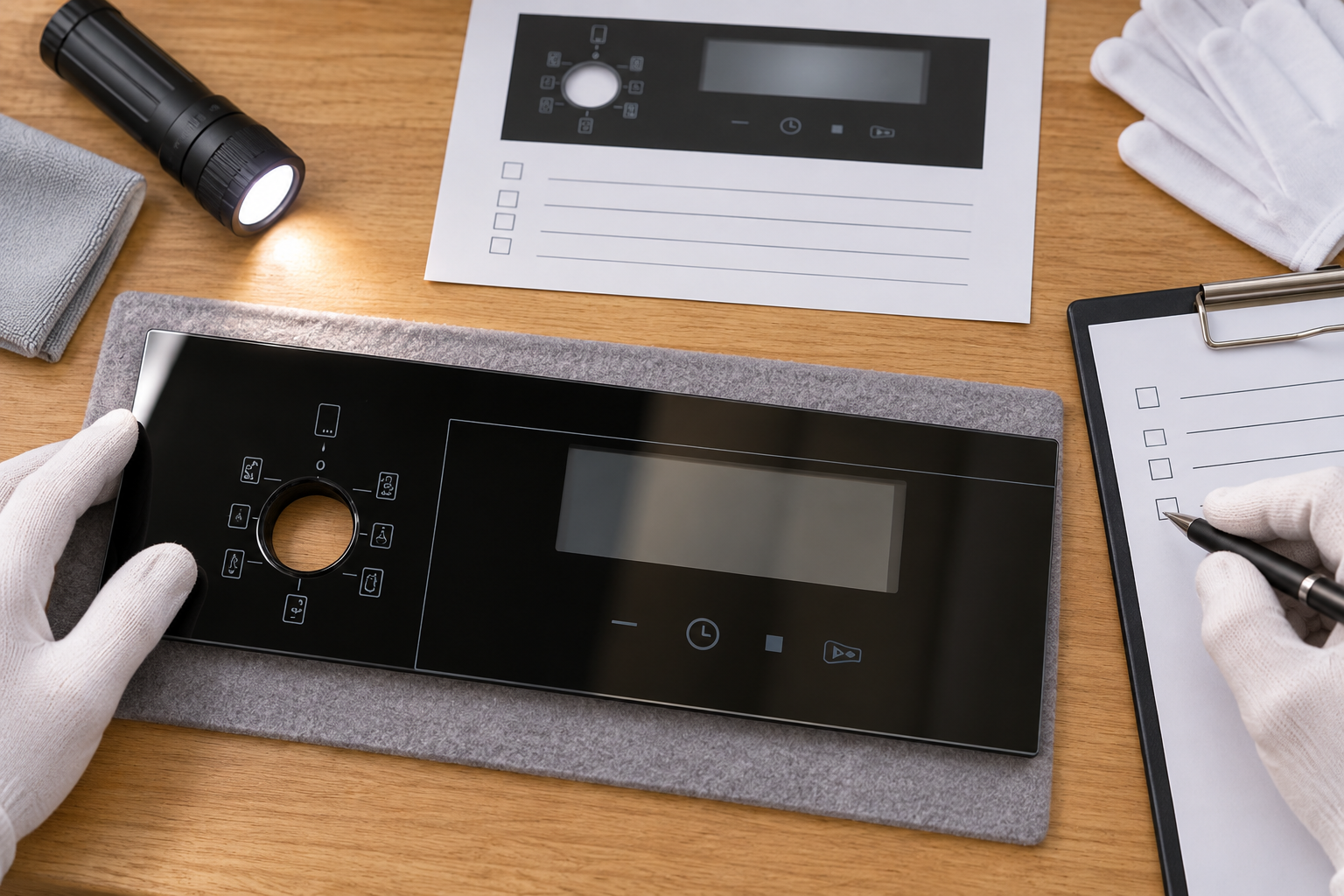 Opening and drawing documentation reviewed without drilling the finished tempered component