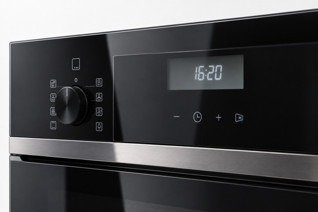 Illuminated display and opaque mask on black appliance control glass
